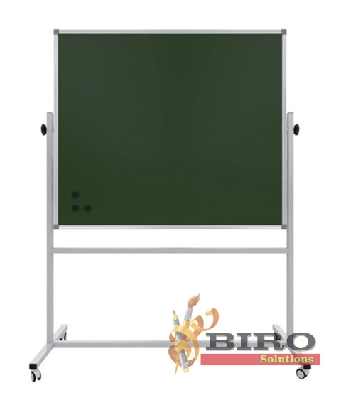 Tablă magnetică dublă Whiteboard + Cretă 90×120 cm, suport mobil, PANDA – Biro Solutions
